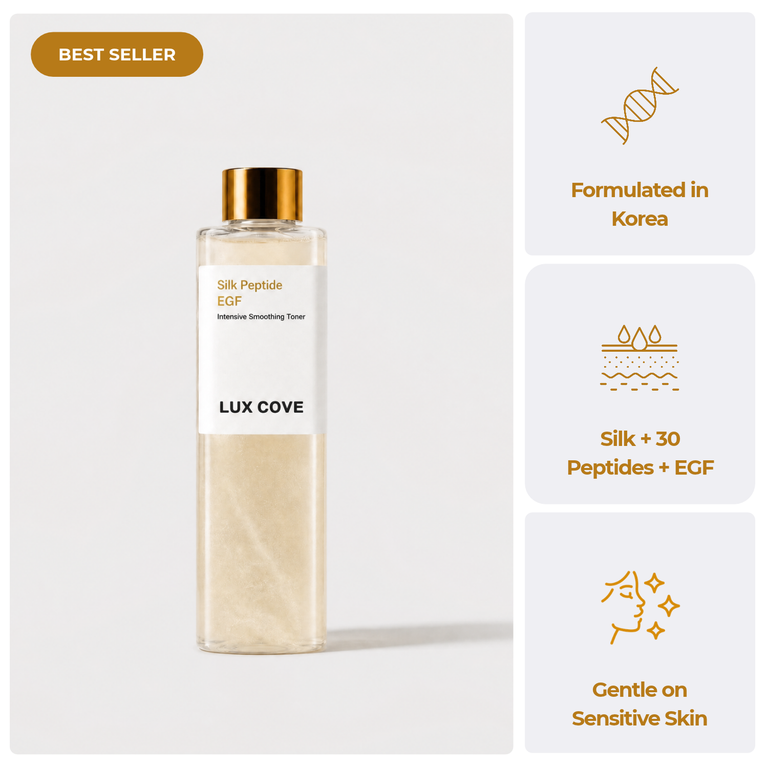 Lux Cove Silk Peptide EGF Tox Toner